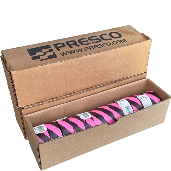 Pink Glo Black Striped Flagging Tape