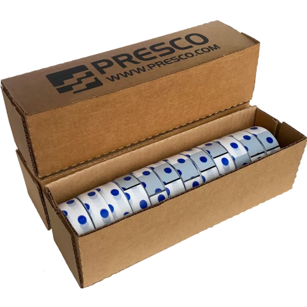 White Blue Polkadot Flagging Tape